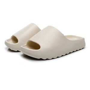 Cream Loafers with Thick Sole and Minimalist Design